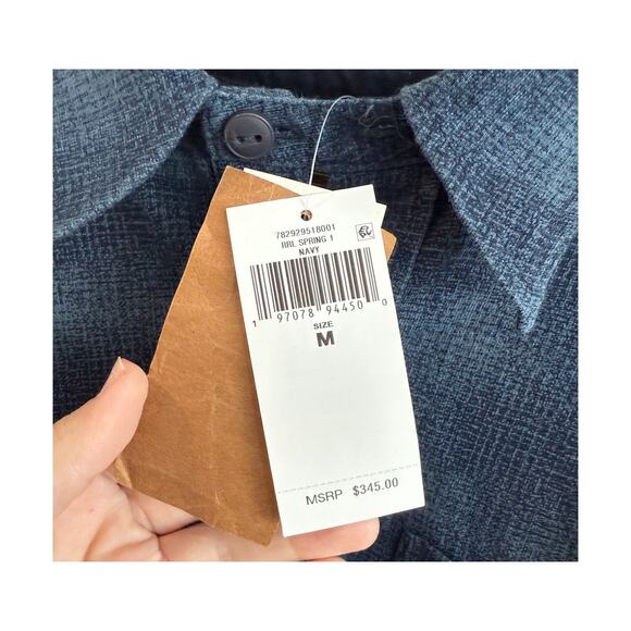 NWT RRL BY RALPH LAUREN Plaid-Print Jersey Popover Workshirt Navy/Blue Medium - Picture 7 of 13